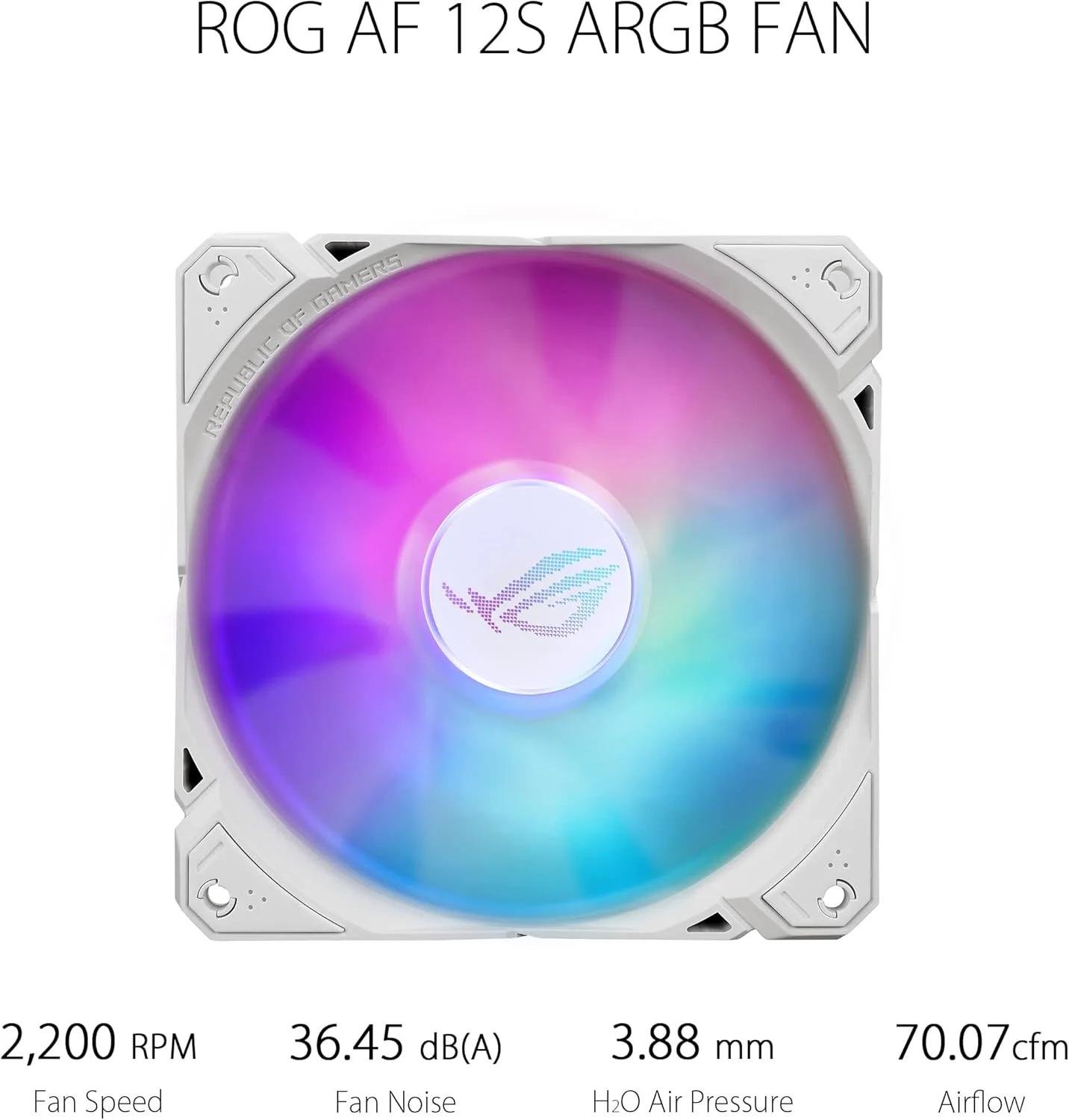 خنک کننده مایع پردازنده ASUS ROG RYUO III 240 ARGB نسخه سفید، رادیاتور 240 میلی‌متری، پمپ نسل هشتم Asetek، نمایشگر LED Anime Matrix™ و فن ROG AF 12S ARGB.