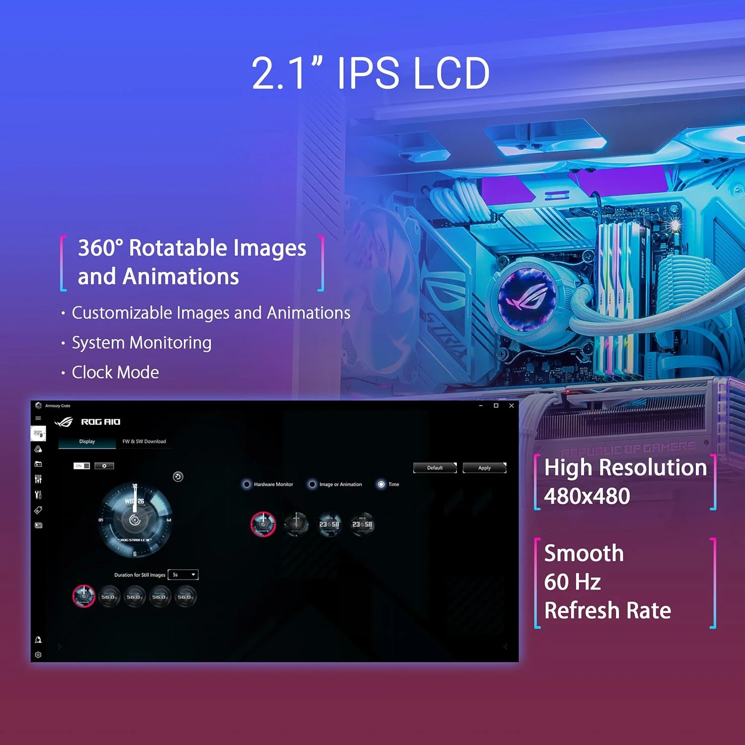 خنک کننده مایع پردازنده ASUS ROG Strix LC III 360 ARGB LCD: رادیاتور 360 میلی متری، 3 عدد فن ROG STRIX AF-12S ARGB 120 میلی متری، سرعت فن 2200 دور در دقیقه، جریان هوای 70.38 CFM، لوگوی ROG با قابلیت چرخش 360 درجه - نسخه سفید