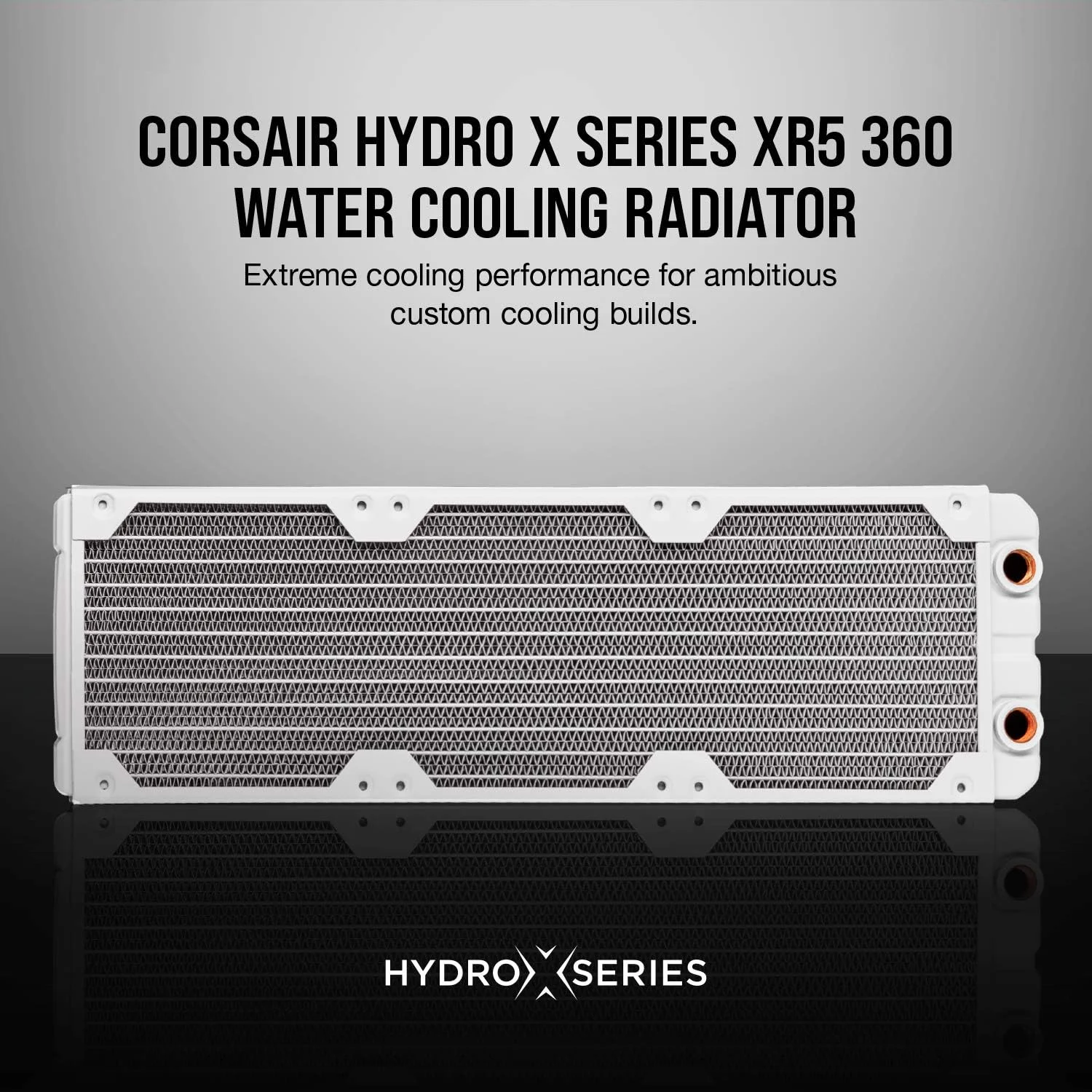 رادیاتور خنک کننده مایع 360 میلی متری سری Corsair Hydro X مدل XR5 (نصب سه فن 120 میلی متری، نصب آسان، ساختار مسی ممتاز، پلی یورتان، راهنمای پیچ فن یکپارچه) سفید