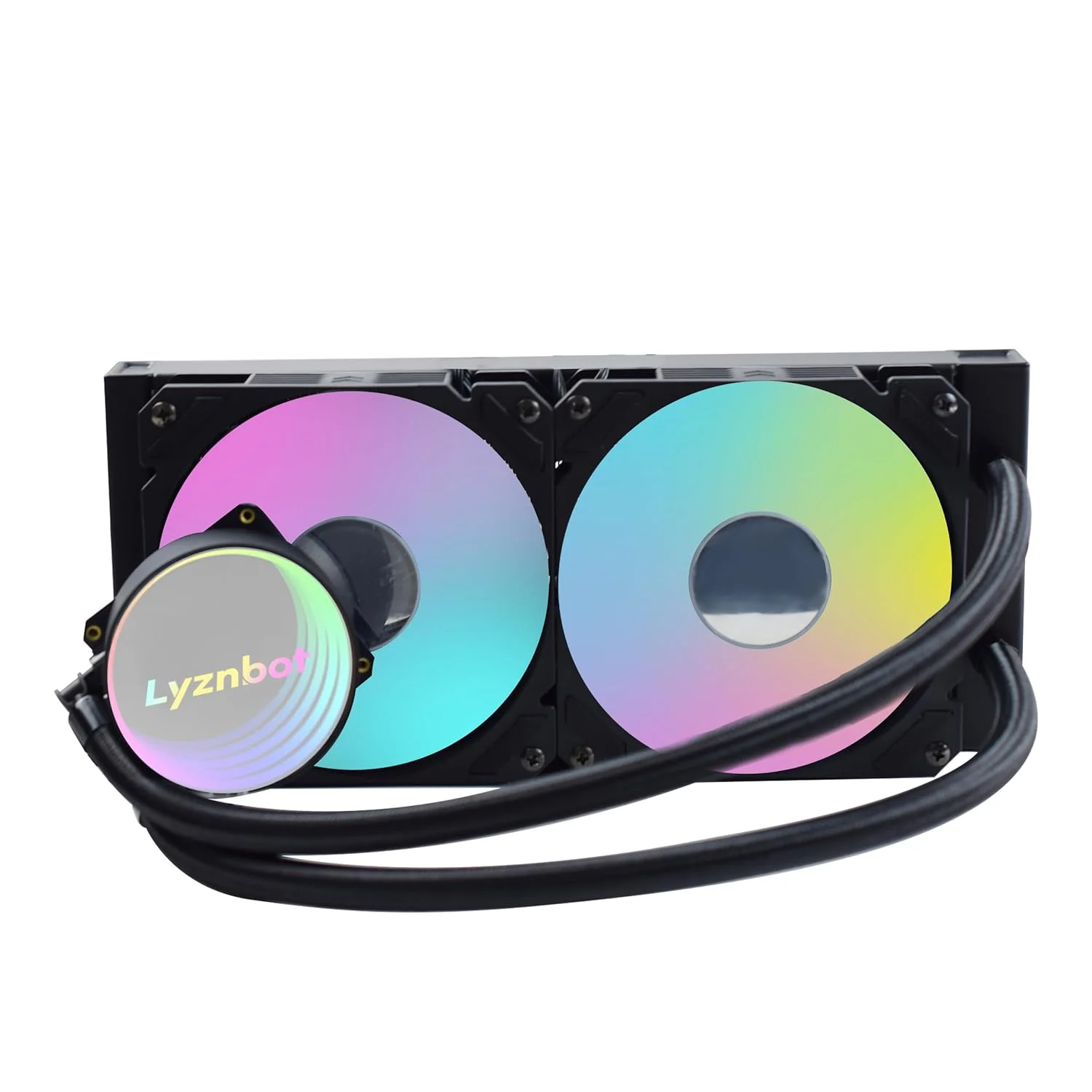 خنک کننده مایع AIO با رادیاتور 240 میلی‌متری، خنک کننده پردازنده با نورپردازی ARGB، PWM 1800، خنک کننده آبی بی صدا برای پردازنده‌های LGA 1700/115X/20XX/17XX، AM5/AM4/AM3، پایه مسی، مشکی - ایده‌آل برای گیمینگ و اورکلاکینگ