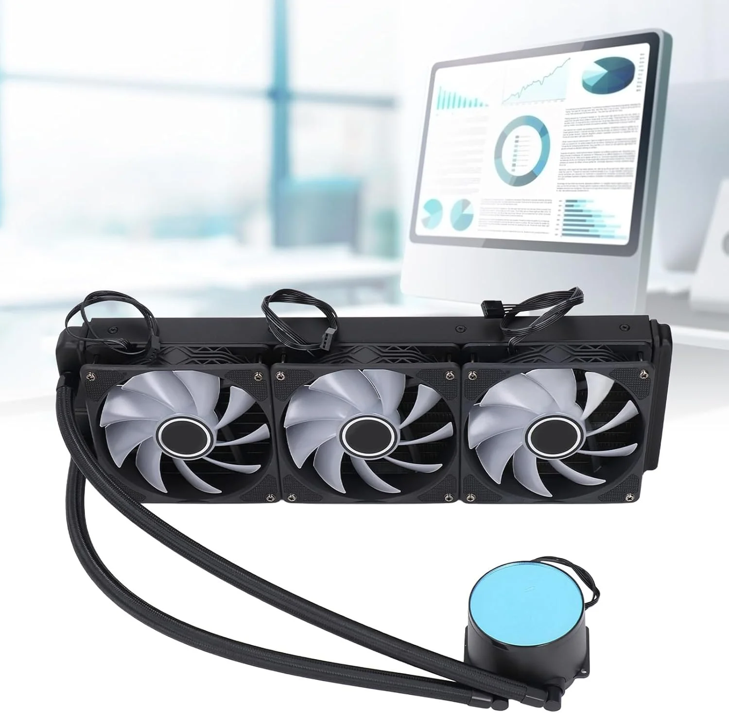 خنک کننده مایع پردازنده AIO ARGB Bewinner، پمپ فن های PWM RGB آدرس پذیر 3X 120 میلی متری، خنک کننده آبی AIO رادیاتور 360 میلی متری، فن های رادیاتور RGB آدرس پذیر PWM سه پین 120 میلی متری برای کنسول بازی