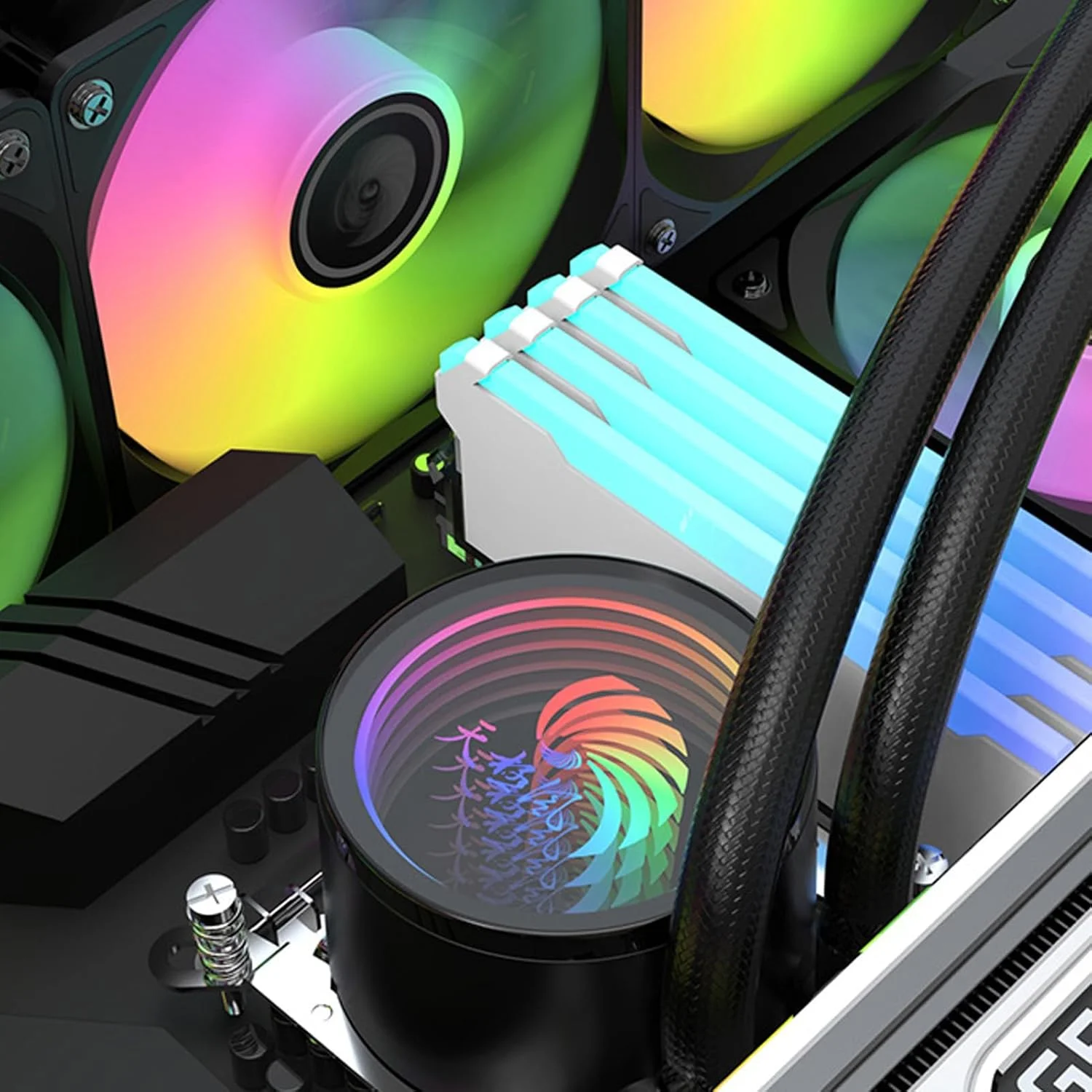 خنک کننده مایع پردازنده AIO ARGB Bewinner، پمپ فن های PWM RGB آدرس پذیر 3X 120 میلی متری، خنک کننده آبی AIO رادیاتور 360 میلی متری، فن های رادیاتور RGB آدرس پذیر PWM سه پین 120 میلی متری برای کنسول بازی