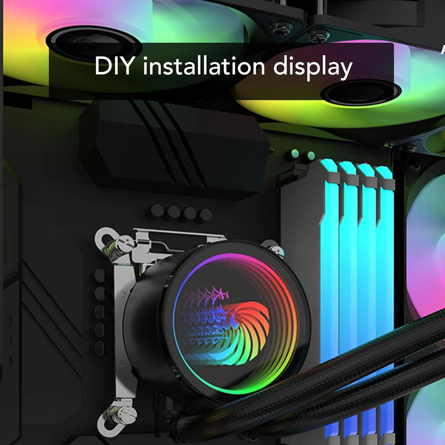 خنک کننده مایع پردازنده AIO ARGB Bewinner، پمپ فن های PWM RGB آدرس پذیر 3X 120 میلی متری، خنک کننده آبی AIO رادیاتور 360 میلی متری، فن های رادیاتور RGB آدرس پذیر PWM سه پین 120 میلی متری برای کنسول بازی