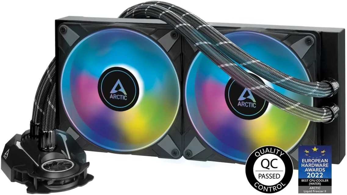 خنک کننده مایع پردازنده ARCTIC Liquid Freezer II 280 A-RGB - خنک کننده آبی همه کاره و سازگار با A-RGB، پمپ PWM با راندمان بالا، سرعت فن: 200-1900 دور در دقیقه، سازگار با LGA1700 - مشکی