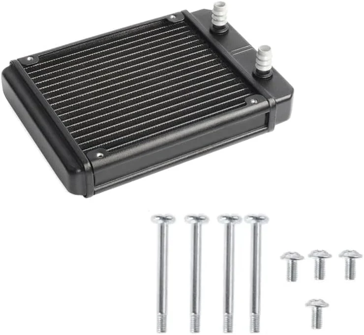 خنک کننده آبی رادیاتور 120 میلی متری CentIoT، مبدل حرارتی لوله ای، خنک کننده آبی آلومینیومی سینک حرارتی پردازنده | برای کامپیوترهای گیمینگ و خنک کننده های ترموالکتریک (120 میلی متر)