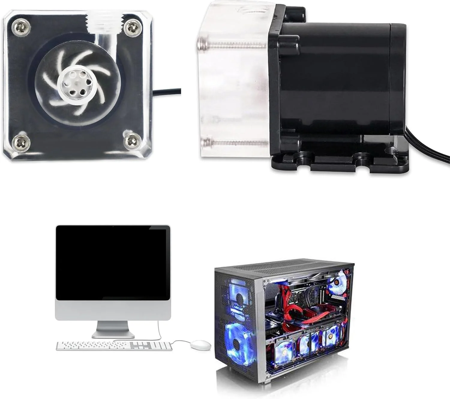 خنک کننده آبی کامپیوتر DM600، خنک کننده پردازنده مرکزی، کم مصرف و بی صدا، 600 لیتر در ساعت