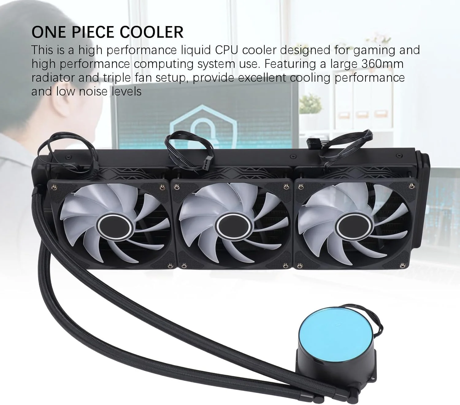 خنک کننده مایع پردازنده Bewinner، رادیاتور فن خنک کننده پردازنده ARGB 360mm، سیستم خنک کننده مایع کامپیوتر با کنترل PWM برای LGA 1700 1200 115X