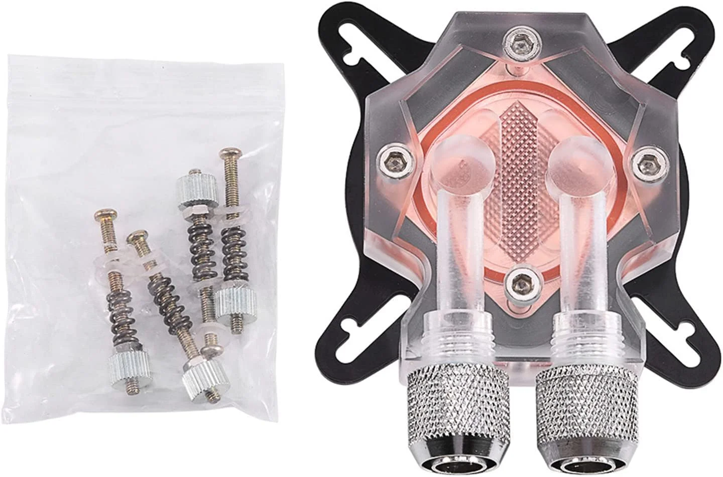 خنک کننده آبی پردازنده مرکزی، کیت خنک کننده کامپیوتر، پایه مسی قرمز برای واحد پردازش گرافیکی، خنک کننده GPU با اتصالات و پیچ برای کامپیوتر شخصی