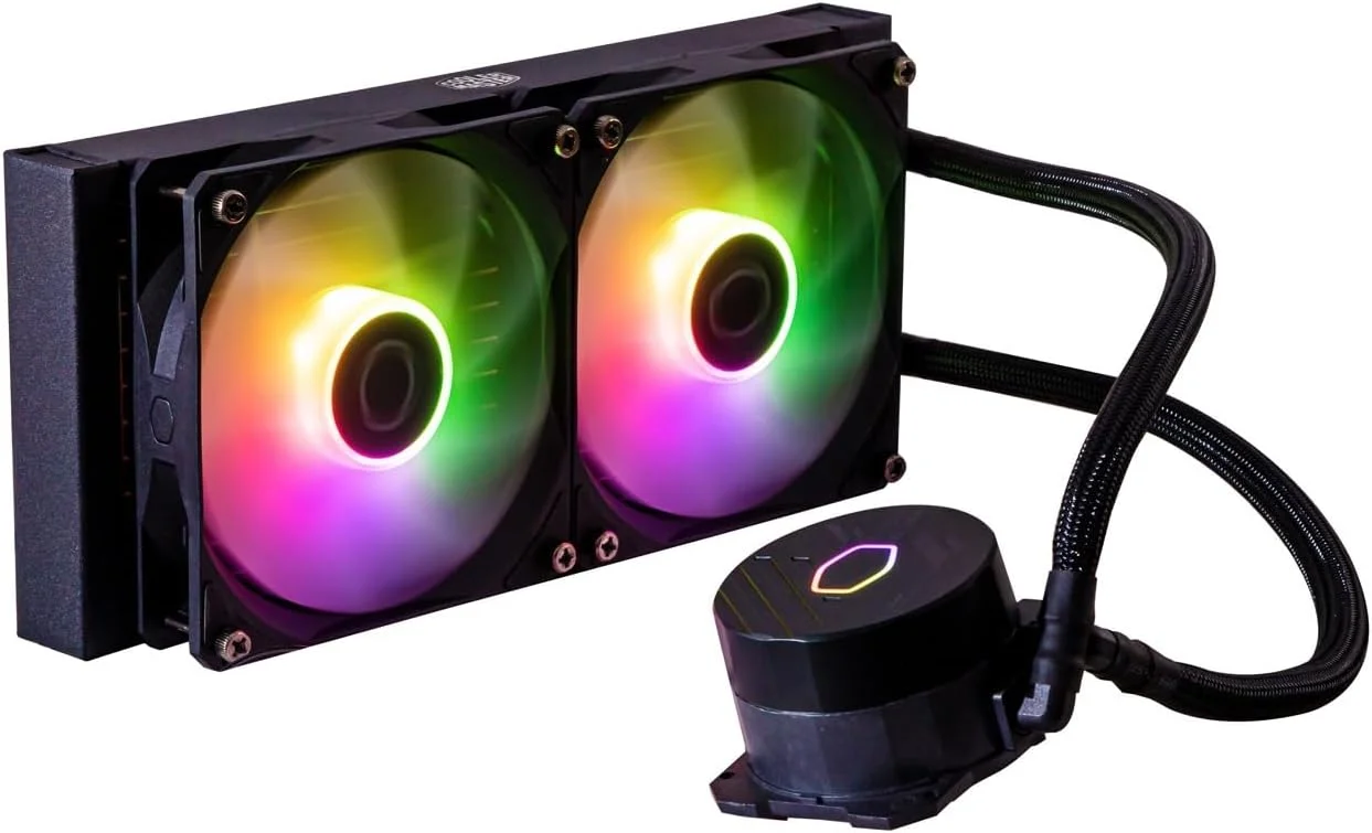 خنک کننده مایع پردازنده Cooler Master MasterLiquid 240L Core ARGB - پمپ دو محفظه ای Gen S، رادیاتور برتر و فن های 120 میلی متری ARGB، براکت های LGA 1700 و AM5 - مشکی