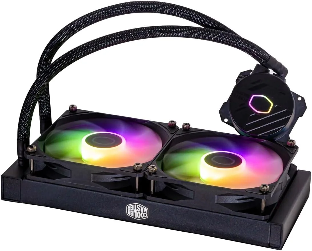 خنک کننده مایع پردازنده Cooler Master MasterLiquid 240L Core ARGB - پمپ دو محفظه ای Gen S، رادیاتور برتر و فن های 120 میلی متری ARGB، براکت های LGA 1700 و AM5 - مشکی