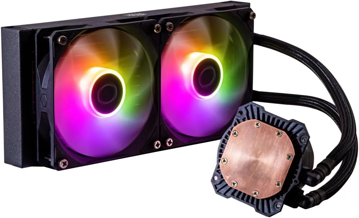 خنک کننده مایع پردازنده Cooler Master MasterLiquid 240L Core ARGB - پمپ دو محفظه ای Gen S، رادیاتور برتر و فن های 120 میلی متری ARGB، براکت های LGA 1700 و AM5 - مشکی