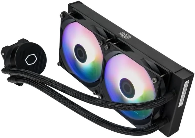 خنک کننده مایع پردازنده Cooler Master MasterLiquid 240L Core ARGB - پمپ دو محفظه ای Gen S، رادیاتور برتر و فن های 120 میلی متری ARGB، براکت های LGA 1700 و AM5 - مشکی