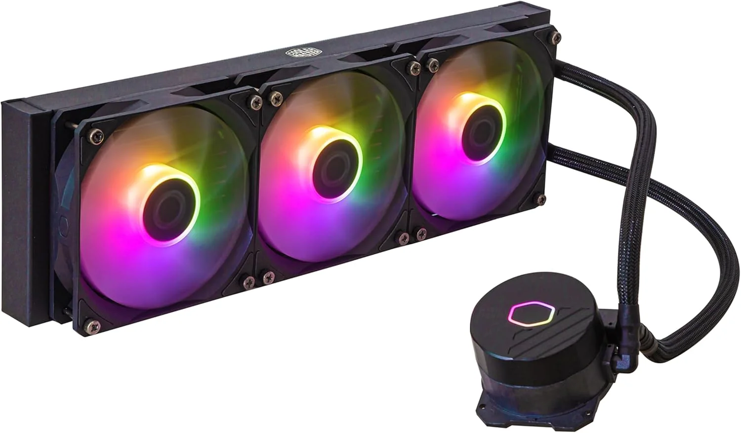خنک کننده مایع پردازنده Cooler Master MasterLiquid 360L Core ARGB - پمپ دو محفظه ای نسل S، رادیاتور برتر و فن های 120 میلی متری ARGB، براکت های LGA 1700 و AM5 - مشکی