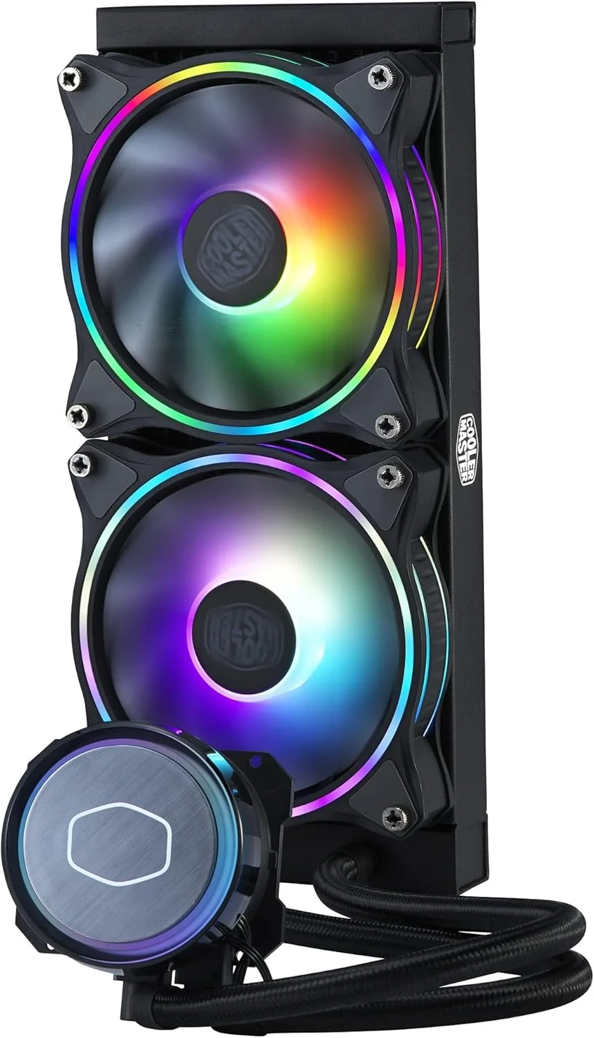 خنک کننده مایع پردازنده Cooler Master MasterLiquid ML240 Illusion - سیستم خنک کننده آبی AIO، پمپ نسل سوم، 2 عدد فن 120 میلی متری ARGB Halo، رادیاتور 240 میلی متری، کنترلر ARGB شامل - سازگار با AMD و Intel خنک کننده مایع پردازنده Cooler Master MasterLiquid ML240 Illusion - سیستم خنک کننده آبی AIO، پمپ نسل سوم، 2 عدد فن 120 میلی متری ARGB Halo، رادیاتور 240 میلی متری، کنترلر ARGB شامل - سازگار با AMD و Intel