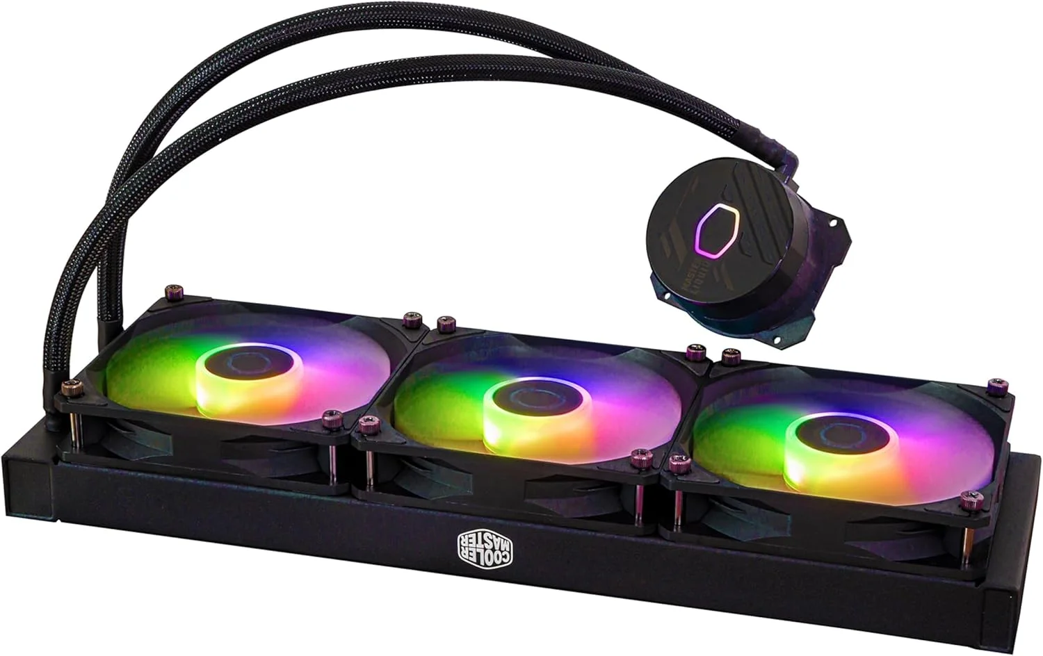 خنک کننده مایع پردازنده Cooler Master MasterLiquid 360L Core ARGB - پمپ دو محفظه ای نسل S، رادیاتور برتر و فن های 120 میلی متری ARGB، براکت های LGA 1700 و AM5 - مشکی