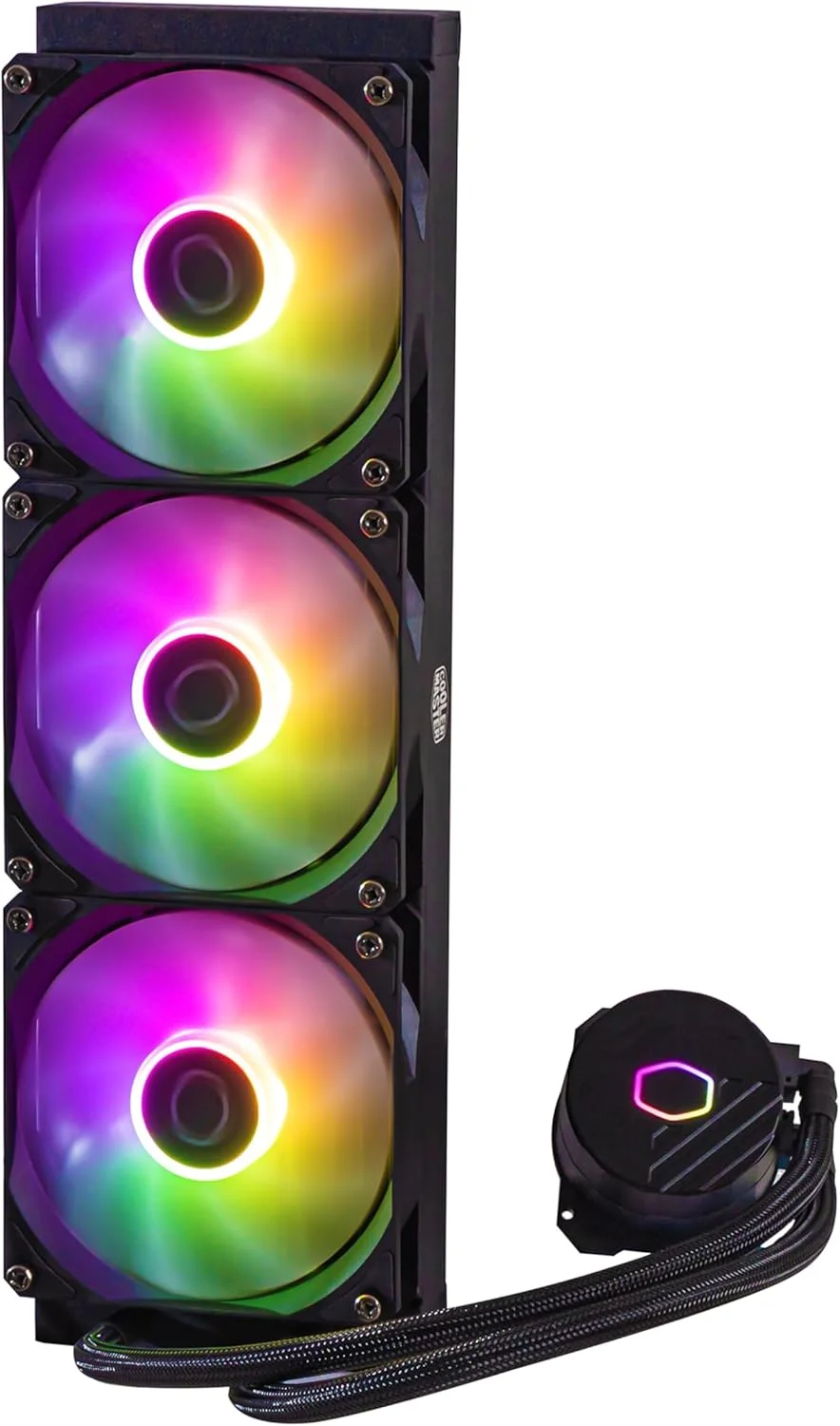 خنک کننده مایع پردازنده Cooler Master MasterLiquid 360L Core ARGB - پمپ دو محفظه ای نسل S، رادیاتور برتر و فن های 120 میلی متری ARGB، براکت های LGA 1700 و AM5 - مشکی