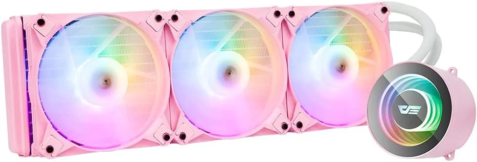 خنک کننده آبی پردازنده Darkflash DX با فن های ARGB، خنک کننده آبی کامپیوتر، هیت سینک پردازنده، سازگار با LGsA 2066/1151/2011/AM3+/AM4 (DX360 صورتی)