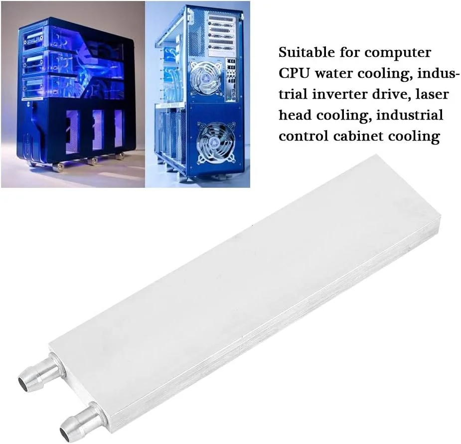 بلوک خنک کننده آبی، هیت سینک آلیاژ آلومینیوم، خنک کننده مایع، بلوک خنک کننده آبی لحیم کاری آلومینیومی خلاء (40x80mm)