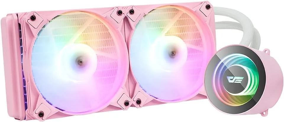 خنک کننده آبی پردازنده Darkflash DX با فن های ARGB، سینک حرارتی خنک کننده پردازنده، سازگار با LGsA 2066/1151/2011/AM3+/AM4 (DX240 صورتی)