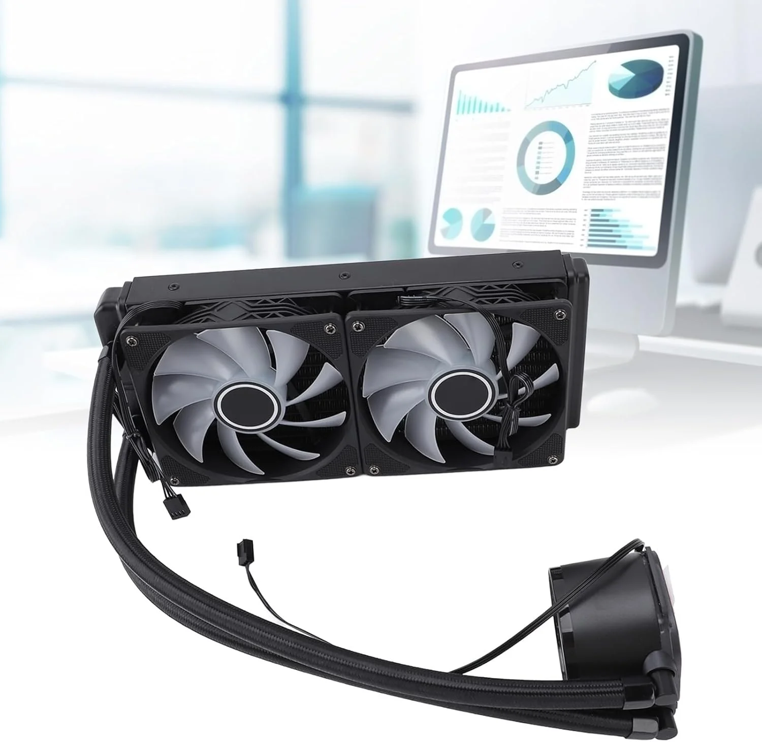 خنک کننده آبی یکپارچه CPU با کنترل دقیق PWM، 240 میلیمتری، مناسب برای محفظه 115 و 1200، فریم فن پایدار، حداقل نویز، برای علاقهمندان به فناوری خنک کننده آبی یکپارچه CPU با کنترل دقیق PWM، 240 میلیمتری، مناسب برای محفظه 115 و 1200، فریم فن پایدار، حداقل نویز، برای علاقهمندان به فناوری