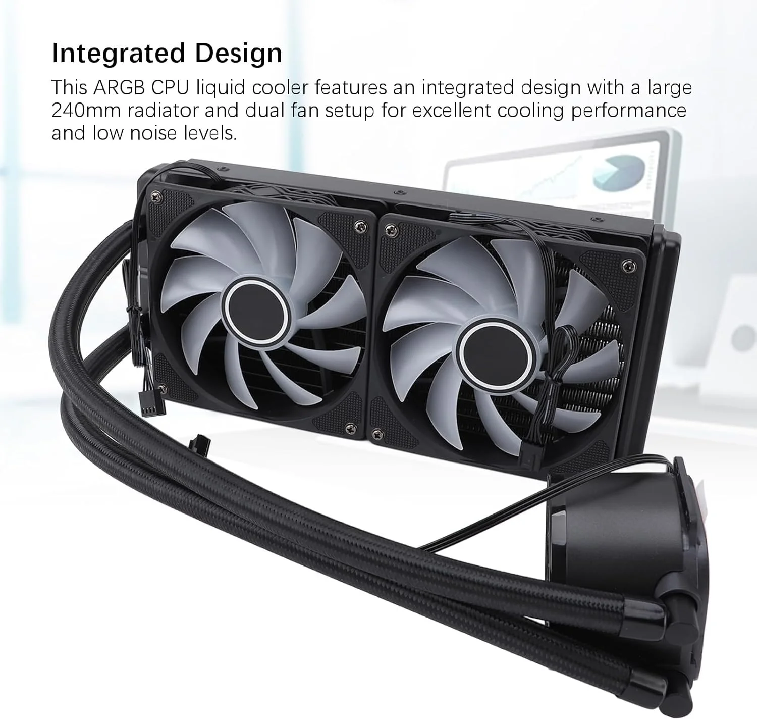 خنک کننده آبی یکپارچه CPU با کنترل دقیق PWM، 240 میلیمتری، مناسب برای محفظه 115 و 1200، فریم فن پایدار، حداقل نویز، برای علاقهمندان به فناوری خنک کننده آبی یکپارچه CPU با کنترل دقیق PWM، 240 میلیمتری، مناسب برای محفظه 115 و 1200، فریم فن پایدار، حداقل نویز، برای علاقهمندان به فناوری