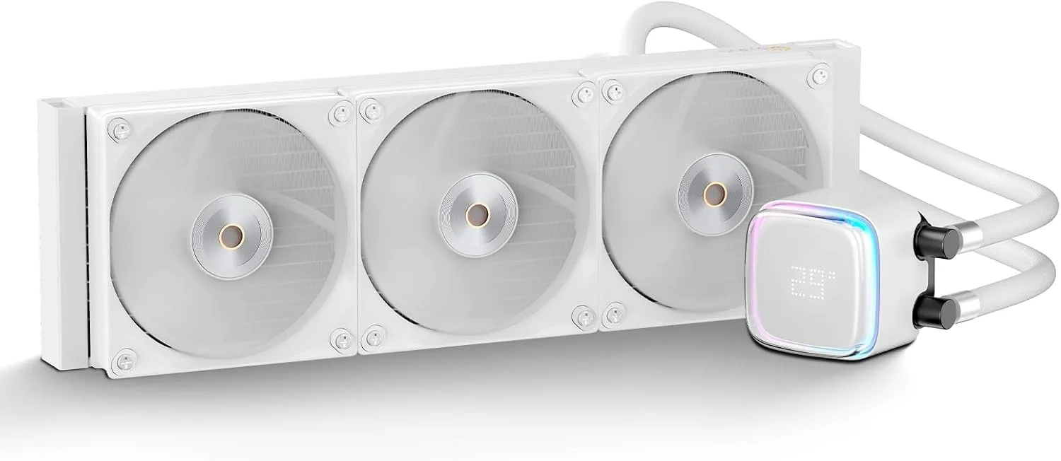 خنک کننده مایع پردازنده Iota L36 WH با نمایشگر دیجیتال، سیستم خنک کننده آبی 360 میلی متری AIO با پمپ کارآمد ARGB، TDP 300W، فن های FDB کم صدا، 2000 دور در دقیقه، مناسب برای AMD AM4/AM5 و Intel LGA 115X/1200/1700/1851