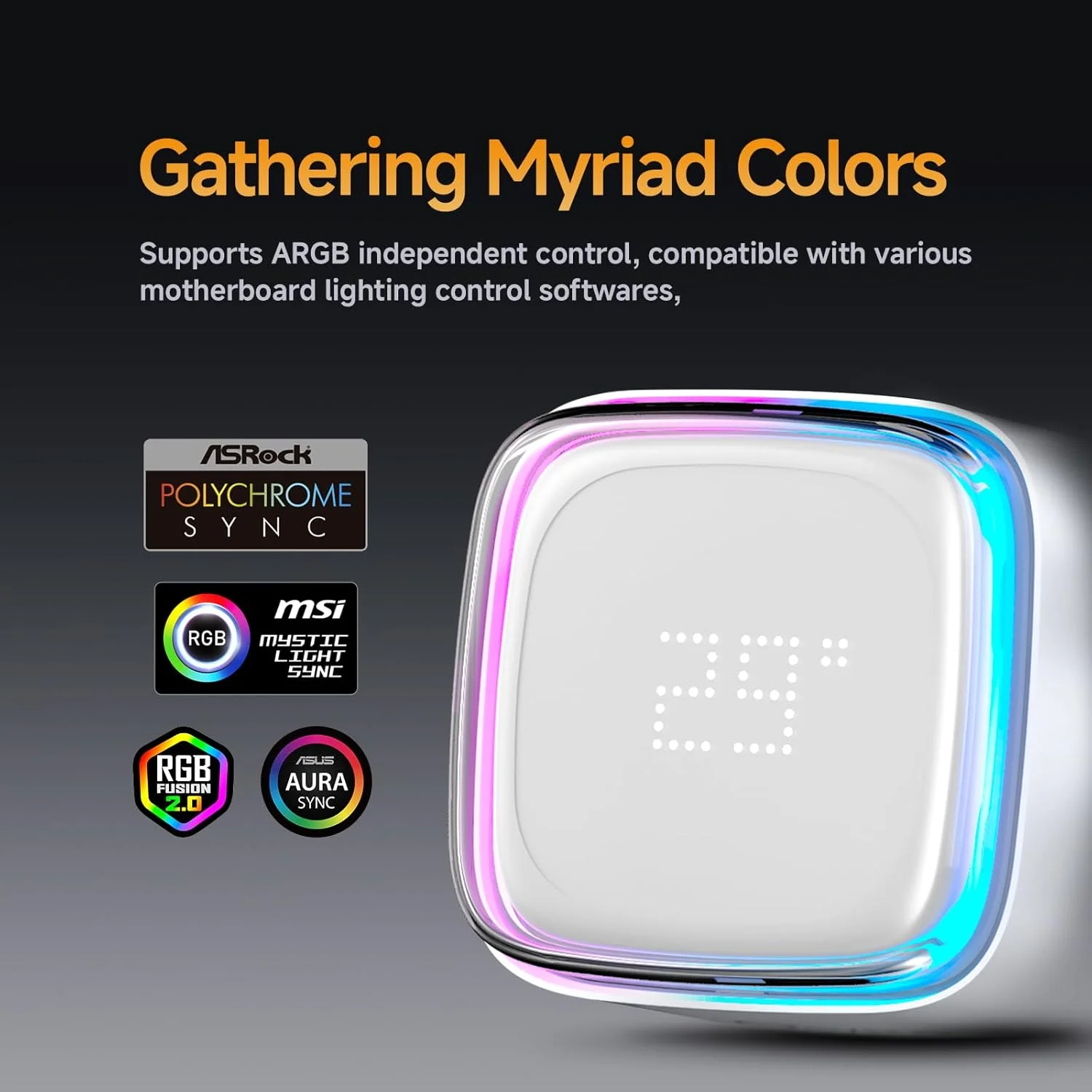 خنک کننده مایع پردازنده Iota L36 WH با نمایشگر دیجیتال، سیستم خنک کننده آبی 360 میلی متری AIO با پمپ کارآمد ARGB، TDP 300W، فن های FDB کم صدا، 2000 دور در دقیقه، مناسب برای AMD AM4/AM5 و Intel LGA 115X/1200/1700/1851