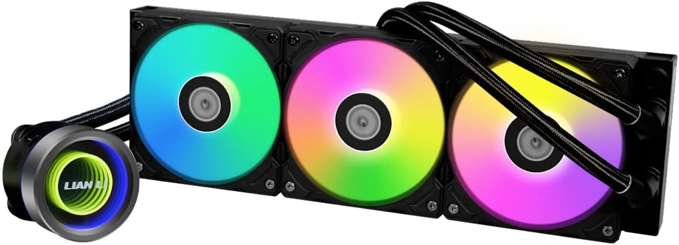 خنک کننده مایع پردازنده Lian Li Galahad II Trinity 360 ARGB - مشکی - رادیاتور 360 میلی متری، فن های با کارایی بالا، نورپردازی RGB آدرس پذیر، قابلیت اتصال زنجیره ای - سازگار با LGA 1700/1200/115X/AMD AM5/AM4