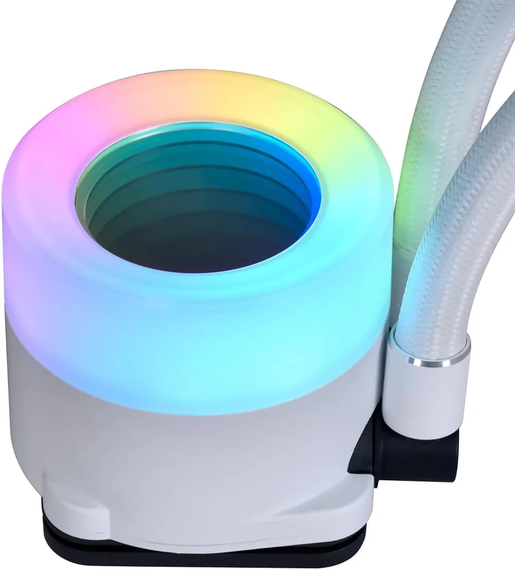 خنک کننده مایع پردازنده لیان لی Galahad II Trinity 240 ARGB - سفید - رادیاتور 240 میلی متری، فن های با کارایی بالا، نورپردازی RGB آدرس پذیر، قابلیت اتصال زنجیره ای - سازگار با LGA 1700/1200/115X/AMD AM5/AM4