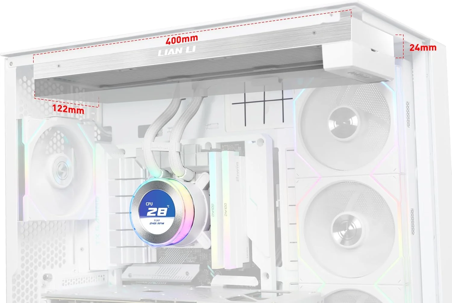 خنک کننده مایع پردازنده لیان لی Hydroshift II 360 - مسیر خنک کننده لوله ای انعطاف پذیر - صفحه نمایش 2.1 اینچی IPS LCD - 3 حالت کنترل - مناسب برای اکثر فن های کامپیوتر - LGA 1851/1700, AMD AM5/AM4 - مشکی (HS2LCD36W)