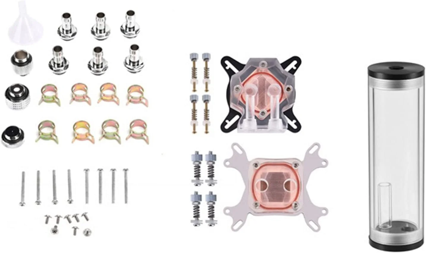 کیت خنک کننده مایع پردازنده Luqeeg، خنک کننده کامپیوتر DIY 240mm، بلوک CPU/GPU، پمپ، مخزن، فن LED، هیت سینک، لوازم جانبی کیت خنک کننده آبی، سیستم خنک کننده مایع دسکتاپ