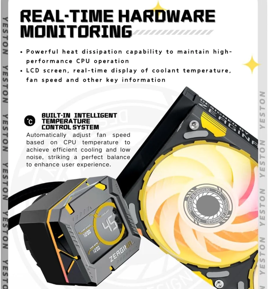 خنک کننده پردازنده مایع Morelian Zeus GE برای کامپیوتر، 360 میلیمتر با صفحه نمایش LCD، کنترل هوشمند دمای فن، پمپ آب بهینه شده، جلوه نورپردازی ARGB AURA SYNC، نصب آسان خنک کننده پردازنده مایع Morelian Zeus GE برای کامپیوتر، 360 میلیمتر با صفحه نمایش LCD، کنترل هوشمند دمای فن، پمپ آب بهینه شده، جلوه نورپردازی ARGB AURA SYNC، نصب آسان