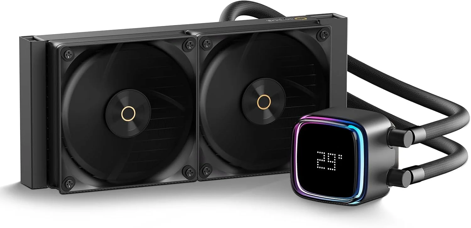 خنک کننده مایع پردازنده Ocypus Iota L24 240mm AIO با پمپ ARGB دیجیتال 3100 دور در دقیقه، سیستم خنک کننده آبی با کارایی بالا با فن های FDB PWM، مناسب برای AMD و Intel LGA (مشکی)