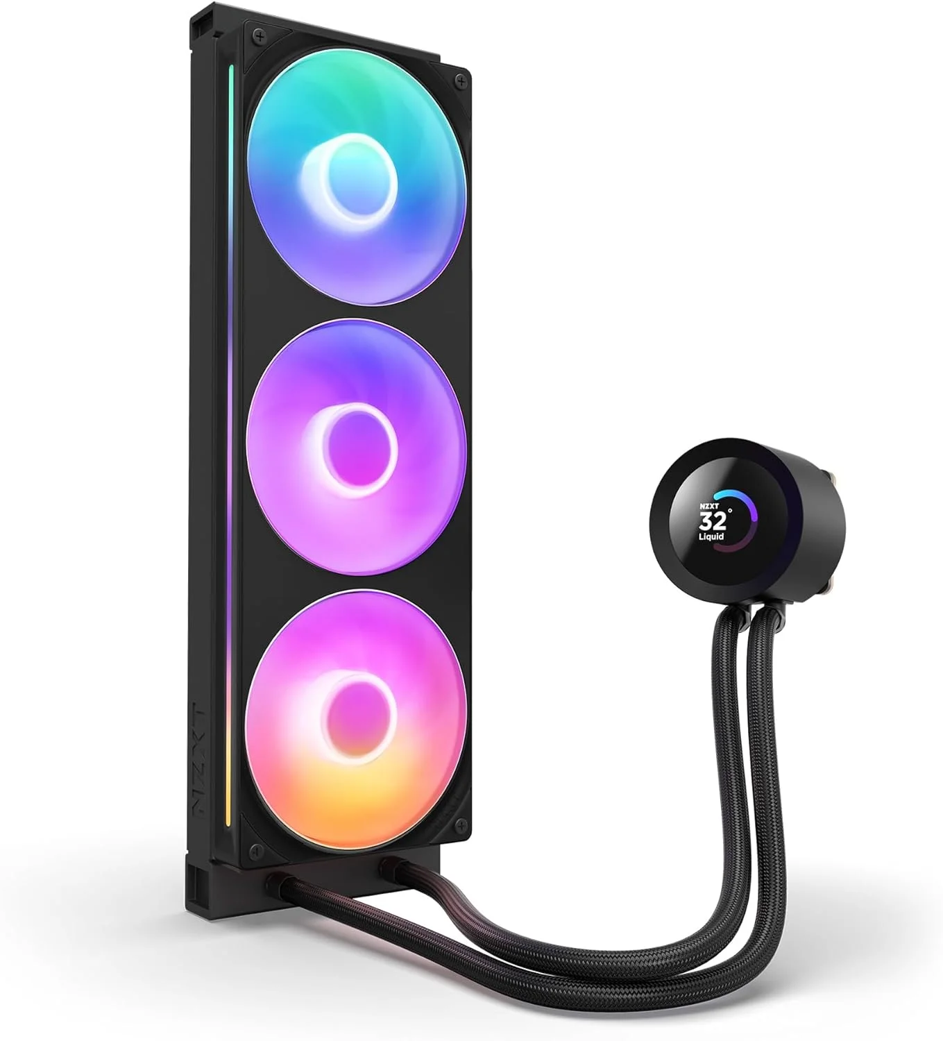خنک کننده مایع پردازنده NZXT Kraken Plus 360 RGB - رادیاتور 360 میلی متری - فن تک فریم F360 RGB Core - ال سی دی مربعی 1.54 اینچی - AMD® AM5, AM4 - Intel® LGA 1851/1700, 1200/115X - مشکی