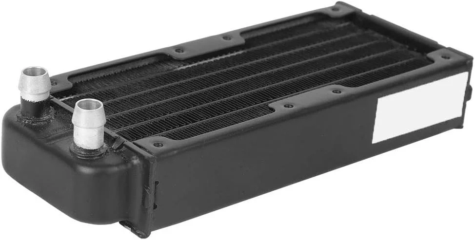 خنک کننده آبی پردازنده، رادیاتور خنک کننده آبی 136 میلی متری با دو فن 50 میلی متری، رنگ مشکی ضد اکسیداسیون، ساختار آلومینیومی ممتاز، لوازم جانبی خنک کننده آبی کامپیوتر