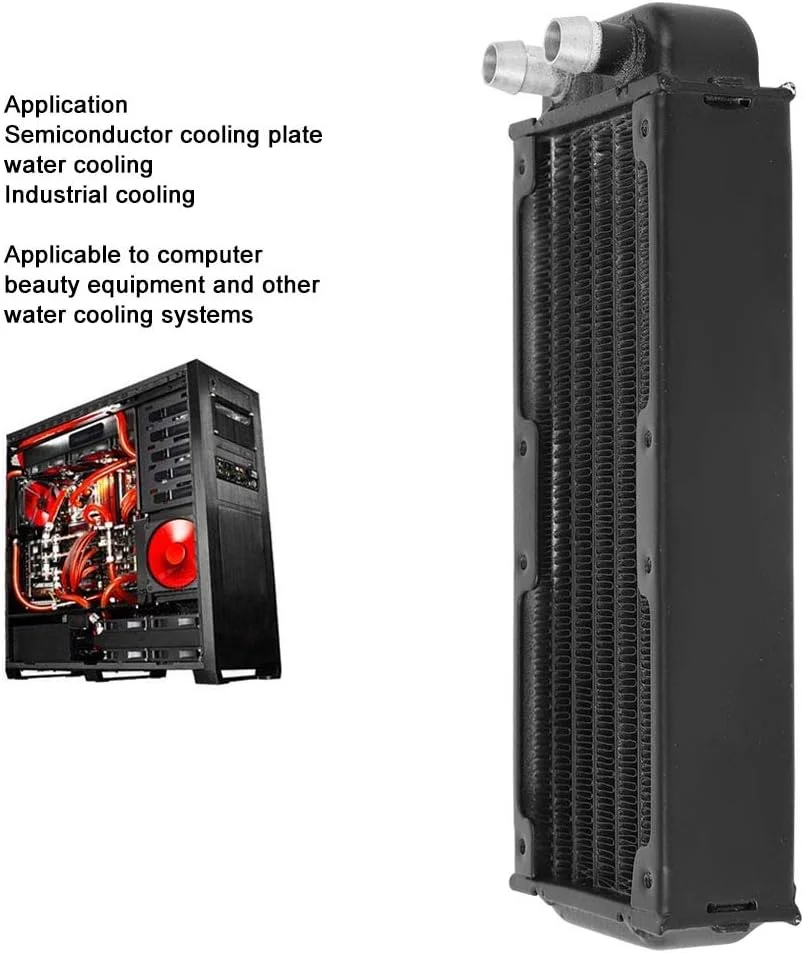 خنک کننده آبی پردازنده، رادیاتور خنک کننده آبی 136 میلی متری با دو فن 50 میلی متری، رنگ مشکی ضد اکسیداسیون، ساختار آلومینیومی ممتاز، لوازم جانبی خنک کننده آبی کامپیوتر