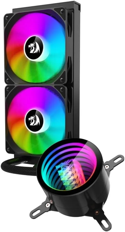 خنک کننده آبی رادیاتور 240 میلی متری ردرگون مشکی ARGB