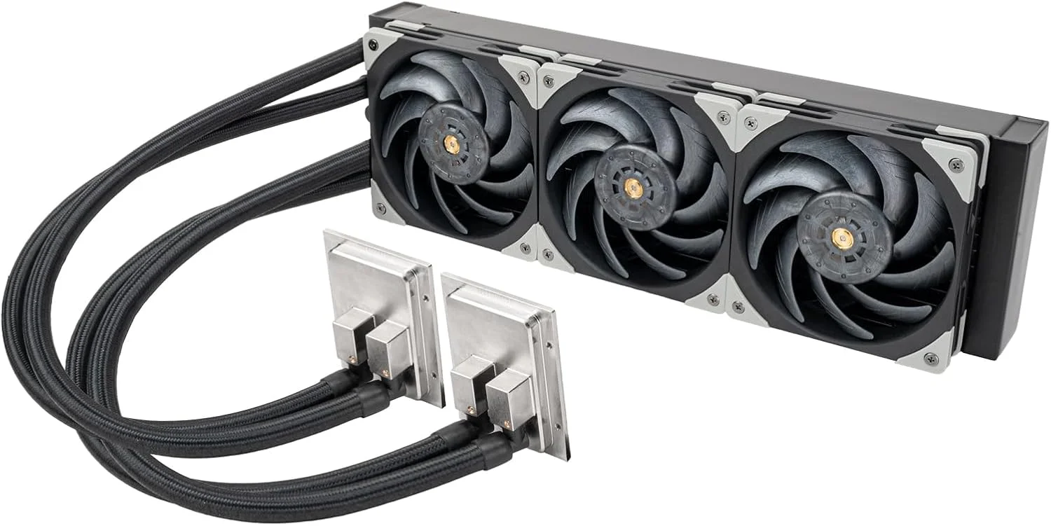 خنک کننده آبی همه کاره SilverStone Technology SST-XE360PDD، پیشرفته با سه فن 120 میلی متری، پمپ دوگانه و دو بلوک پردازنده