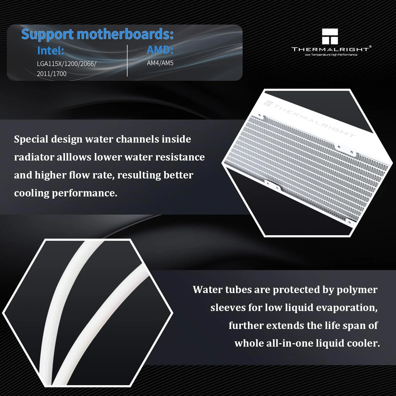 خنک کننده آبی پردازنده Thermalright FW PRO 360 ARGB MEW با فن PWM، سرعت 2000 دور در دقیقه، صفحه نمایش IPS LCD با رزولوشن 320 * 320، خنک کننده مایع پردازنده، برای AM5/Intel 1851/1700، صفحه نمایش 2.73 اینچی
