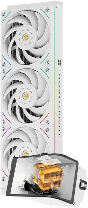 خنک کننده آبی پردازنده Thermalright Wonder Vision 360 UB ARGB سفید، صفحه نمایش منحنی مغناطیسی 6.67 اینچی با رزولوشن 2400x1080، صفحه نمایش AMOLED، خنک کننده مایع پردازنده برای AM4/AM5، Intel lga1700/1851