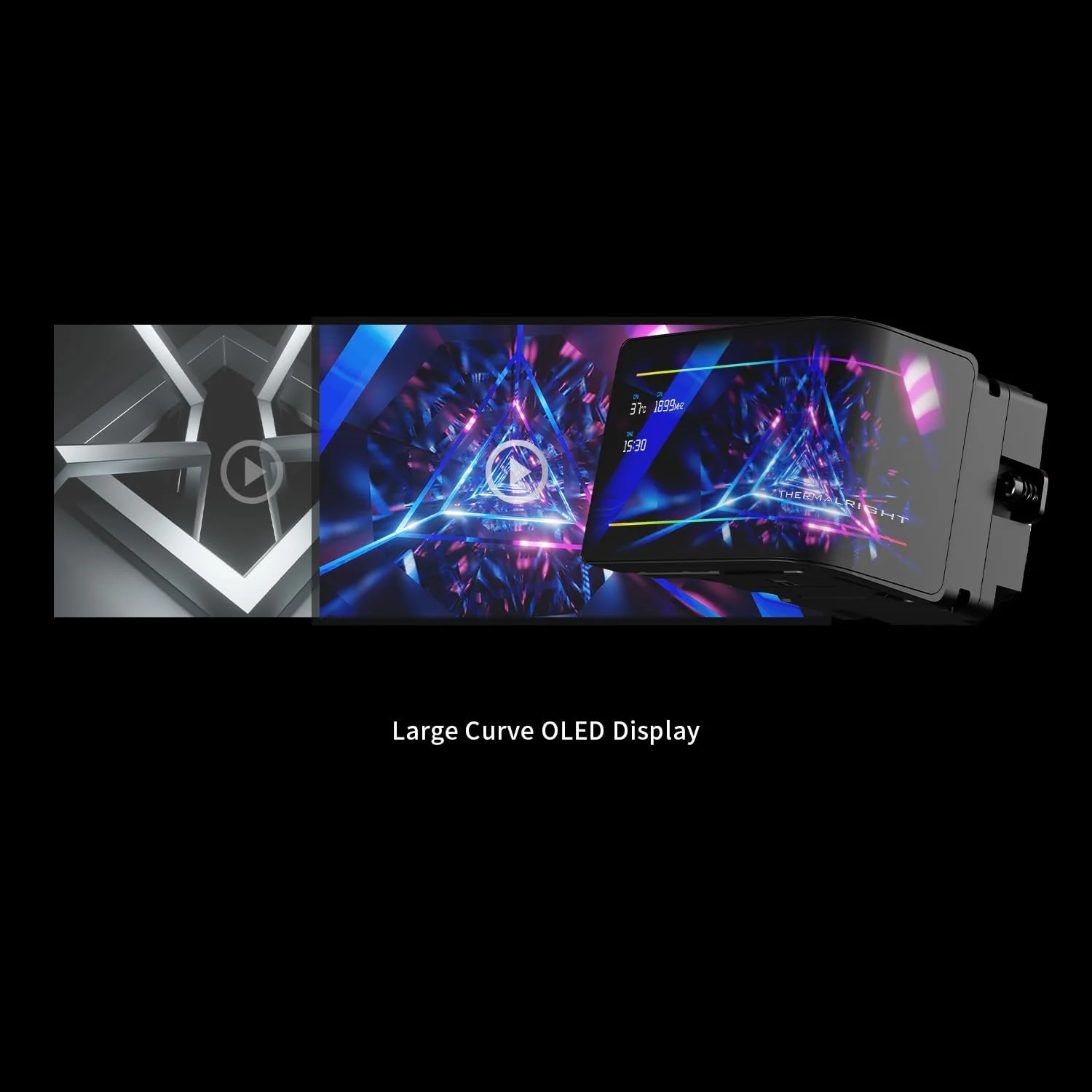 خنک کننده مایع پردازنده Thermalright Wonder Vision 360 UB ARGB مشکی، صفحه نمایش منحنی مغناطیسی 6.67 اینچی با رزولوشن 2400x1080، صفحه نمایش AMOLED، خنک کننده مایع پردازنده برای AM4/AM5، Intel lga1700/1851