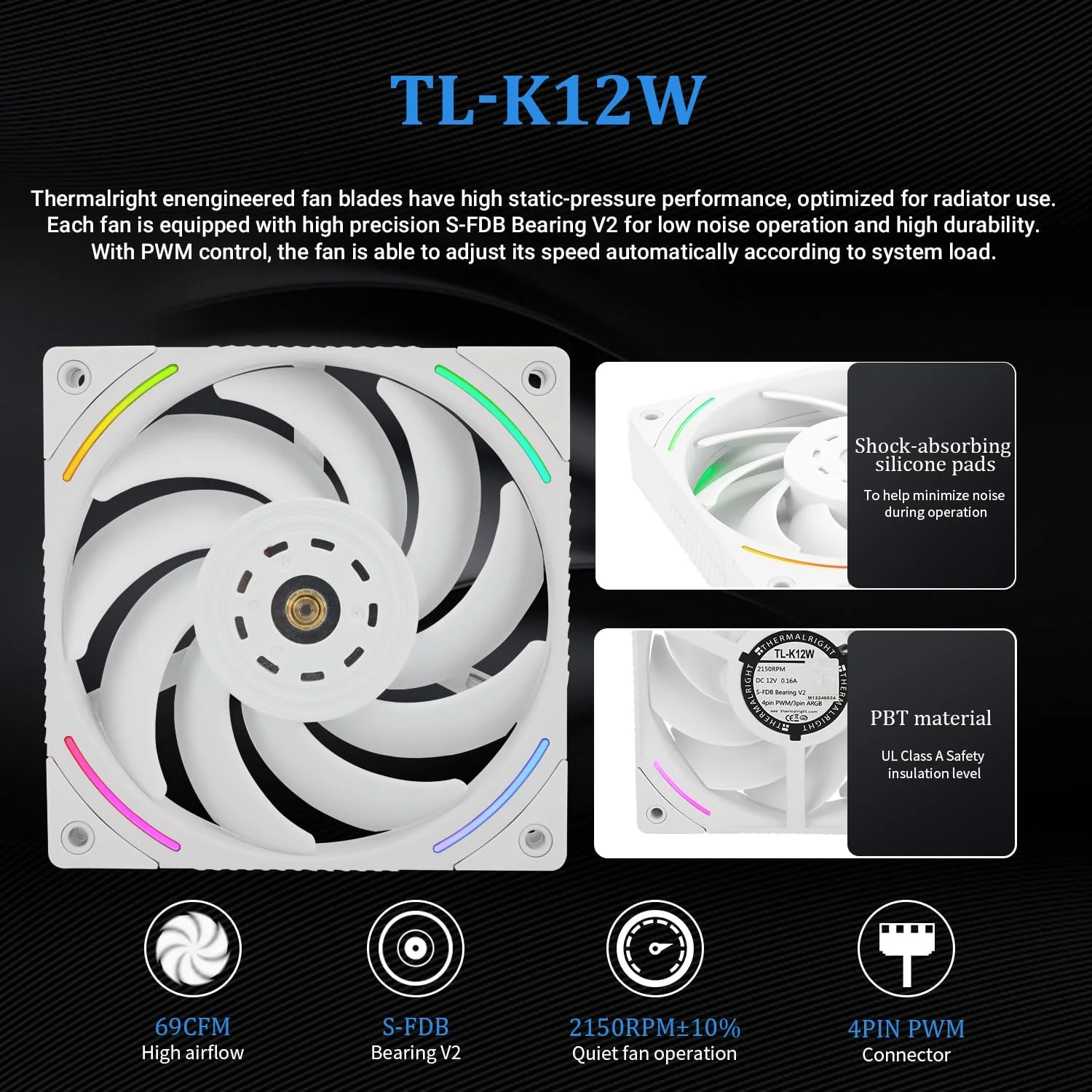 خنک کننده مایع پردازنده Thermalright Elite Vision 360 ARGB سفید، صفحه نمایش IPS LCD با رزولوشن 320 * 320، برای AM5 و Intel 1700/1851، خنک کننده آبی با عملکرد بالا با صفحه نمایش کریستال مایع 2.73 اینچی قابل جابجایی