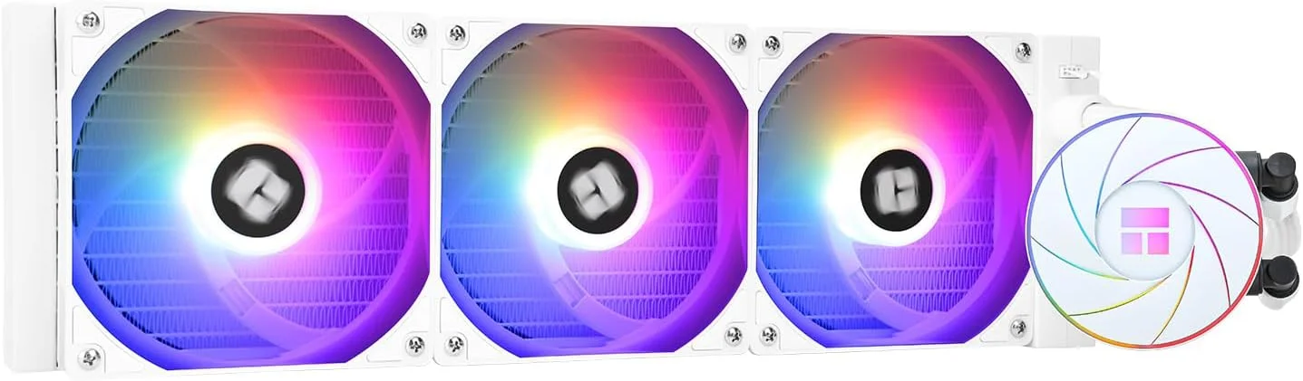 خنک کننده مایع پردازنده Thermalright Aqua Elite 360 ARGB White V4، خنک کننده مایع 360 پردازنده، سرعت پمپ تا 6400 دور در دقیقه، برای AM4/AM5، Intel LGA1851/1150/1151/1200/2011/1700، رادیاتور با عملکرد بالا (سفید)