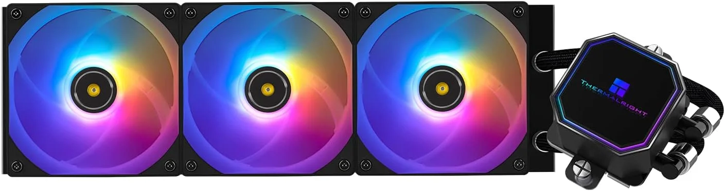 خنک کننده مایع پردازنده Thermalright Frozen Prism360 Black ARGB، پمپ کارآمد با کنترل PWM با سرعت 3300 دور در دقیقه، فن PWM سری TL-E12 × 3، قطعات کامپیوتر خنک کننده آبی، برای AMD AM4/AM5، Intel 1150/1156/1200/1700/2011