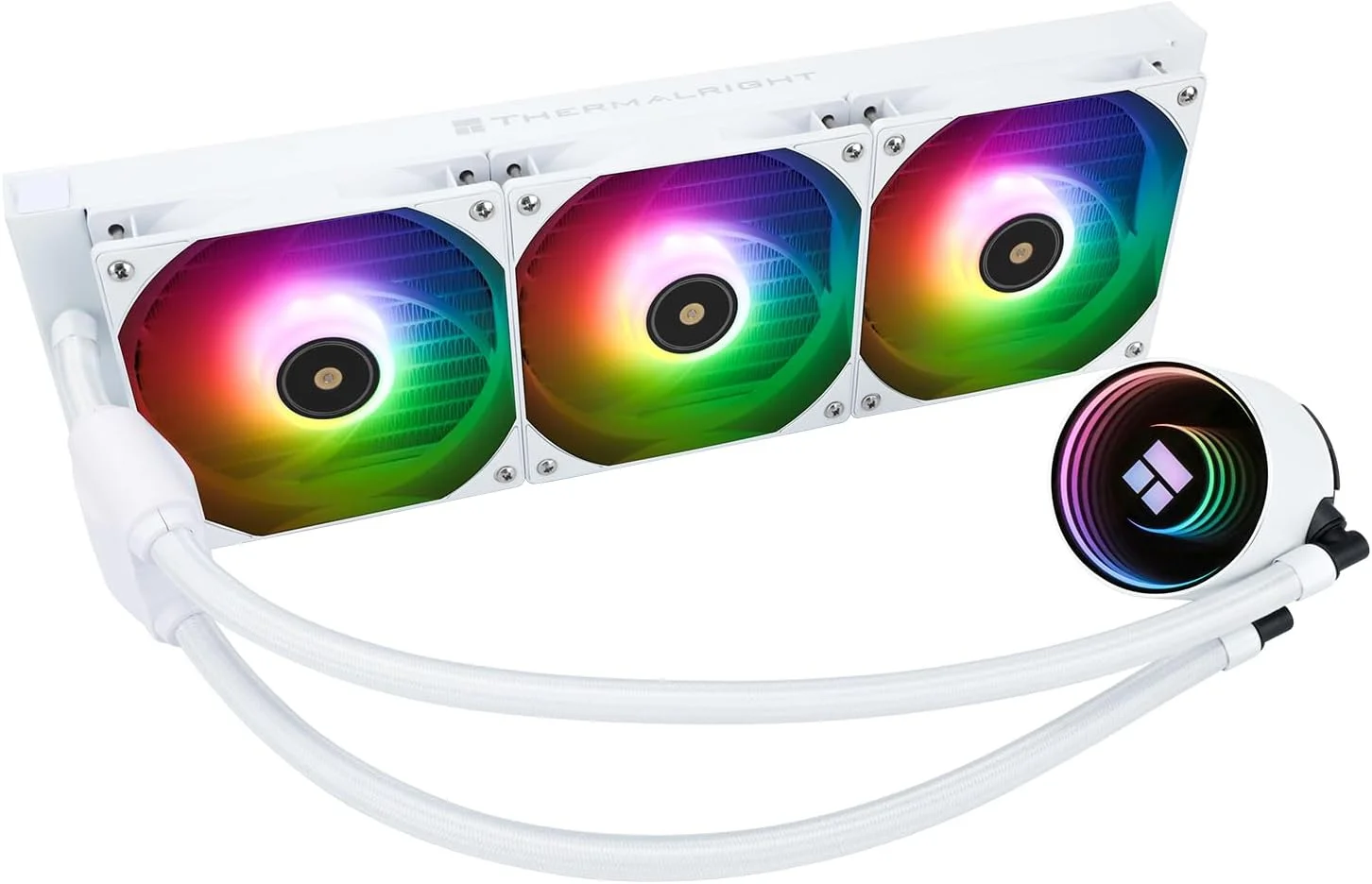 خنک کننده آبی پردازنده Thermalright Frozen Notte 360 White ARGB، مشخصات خنک کننده پردازنده 360، 3 فن 120 میلی متری PWM، بلبرینگ های S-FDB V2، مناسب برای AMD/AM4، Intel LGA 1700/1150/1151/1200/2011/2066