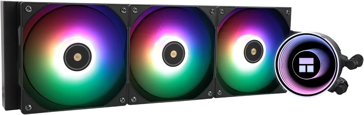 خنک کننده آبی پردازنده Thermalright Frozen Notte 360 Black ARGB، مشخصات خنک کننده پردازنده 360 Black، 3 عدد فن PWM 120 میلی متری، بلبرینگ های S-FDB V2، مناسب برای AMD/AM4/AM5، Intel 1700/1150/1151/1200/2011