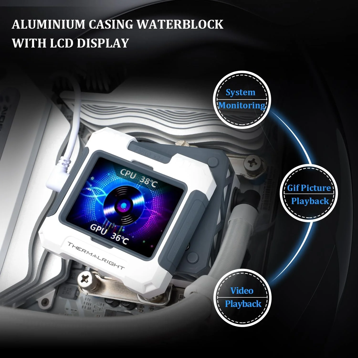 خنک کننده مایع پردازنده Thermalright FW SE 360 ARGB سفید، صفحه نمایش IPS LCD با رزولوشن 320 * 240، برای AM4/AM5، Intel LGA1700/1851، صفحه نمایش LCD مغناطیسی 2 اینچی برای تصاویر - سفید، خنک کننده آبی پردازنده کامپیوتر خنک کننده مایع پردازنده Thermalright FW SE 360 ARGB سفید، صفحه نمایش IPS LCD با رزولوشن 320 * 240، برای AM4/AM5، Intel LGA1700/1851، صفحه نمایش LCD مغناطیسی 2 اینچی برای تصاویر - سفید، خنک کننده آبی پردازنده کامپیوتر