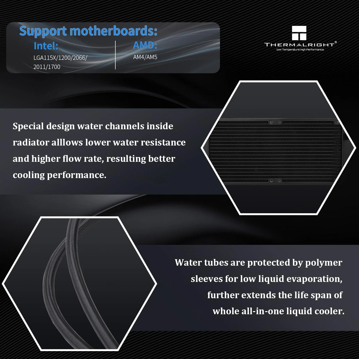 خنک‌کننده مایع پردازنده Thermalright FW SE 240 ARGB مشکی - AIO، صفحه نمایش IPS LCD با رزولوشن 320 * 240، برای AM4/AM5، Intel LGA1700/1851، صفحه نمایش LCD 2 اینچی مغناطیسی برای تصاویر - مشکی، خنک‌کننده آبی پردازنده کامپیوتر
