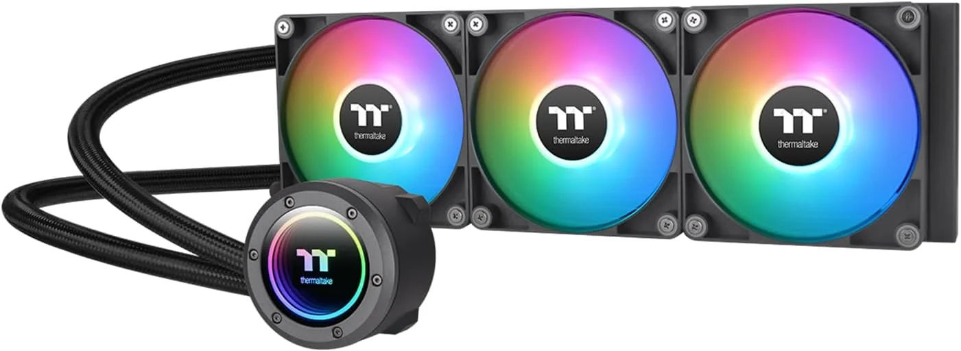 خنک کننده مایع پردازنده Thermaltake TH360 ARGB Sync V2 / خنک کننده مایع AIO / فن 120mm*3 / PWM 500~2000 RPM / واتر بلاک آینه ای / کنترل همگام سازی ARGB مادربرد، CL-W362-PL12SW-A