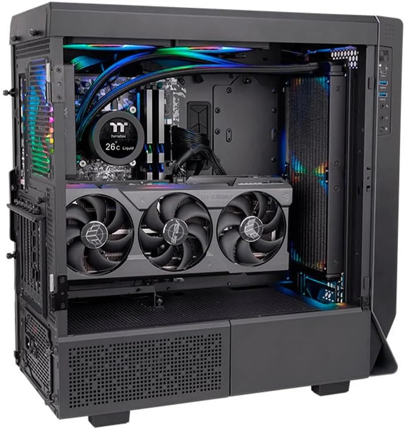 خنک کننده مایع پردازنده Thermaltake TOUGHLIQUID Ultra 280 RGB، AMD، AM5، AM4، Intel LGA 1700/1200، نمایشگر LCD چرخشی 2.1 اینچی، فن رادیاتور 2000 دور در دقیقه، نرم افزار TT RGB Plus 2.0 - مشکی